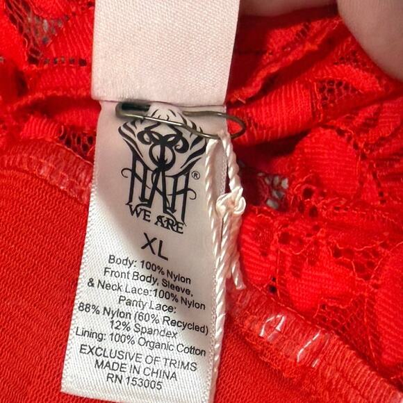 We Are HAH Take HAH Bow Bodysuit - Blood Orange - Reversible - Size XL - $178 - Picture 9 of 10